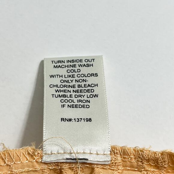 JOIE Cotton Eyelet Button Front Long Sleeves Blouse Top Sz XS Yellow Cottage - Picture 10 of 11